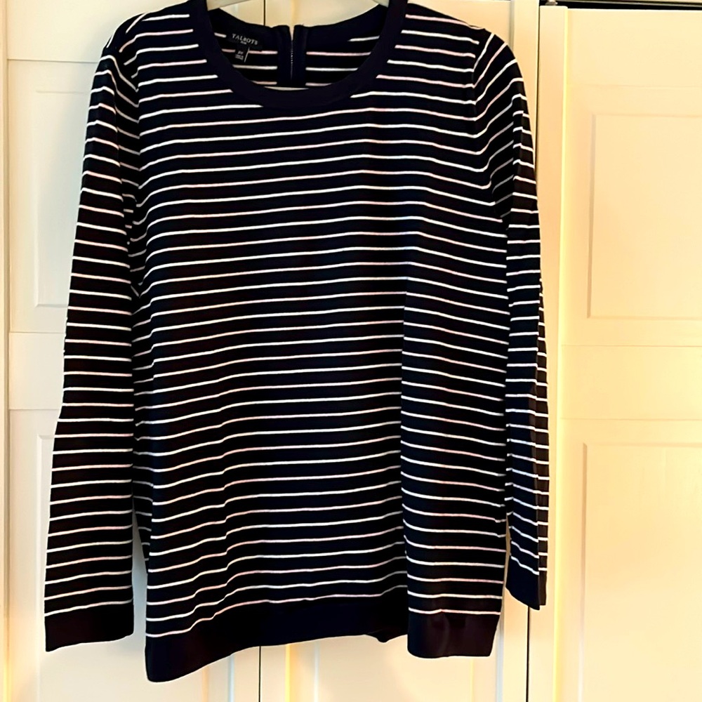 Talbots Striped Sweater, Navy